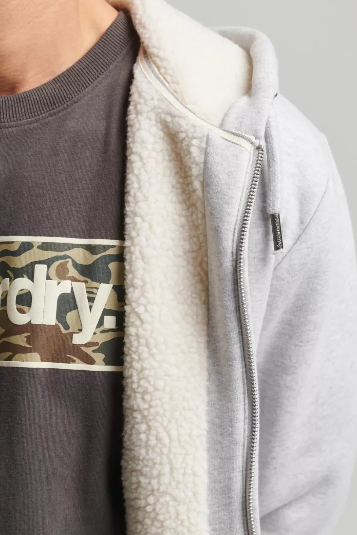 Men Superdry Hoodies>Borg Lined Zip Hood