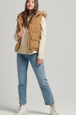 Women Superdry Vests & Gilets>Vintage Everest Faux Fur Gilet