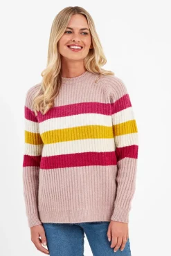 Tog24 Janine Striped Crew Neck Jumper